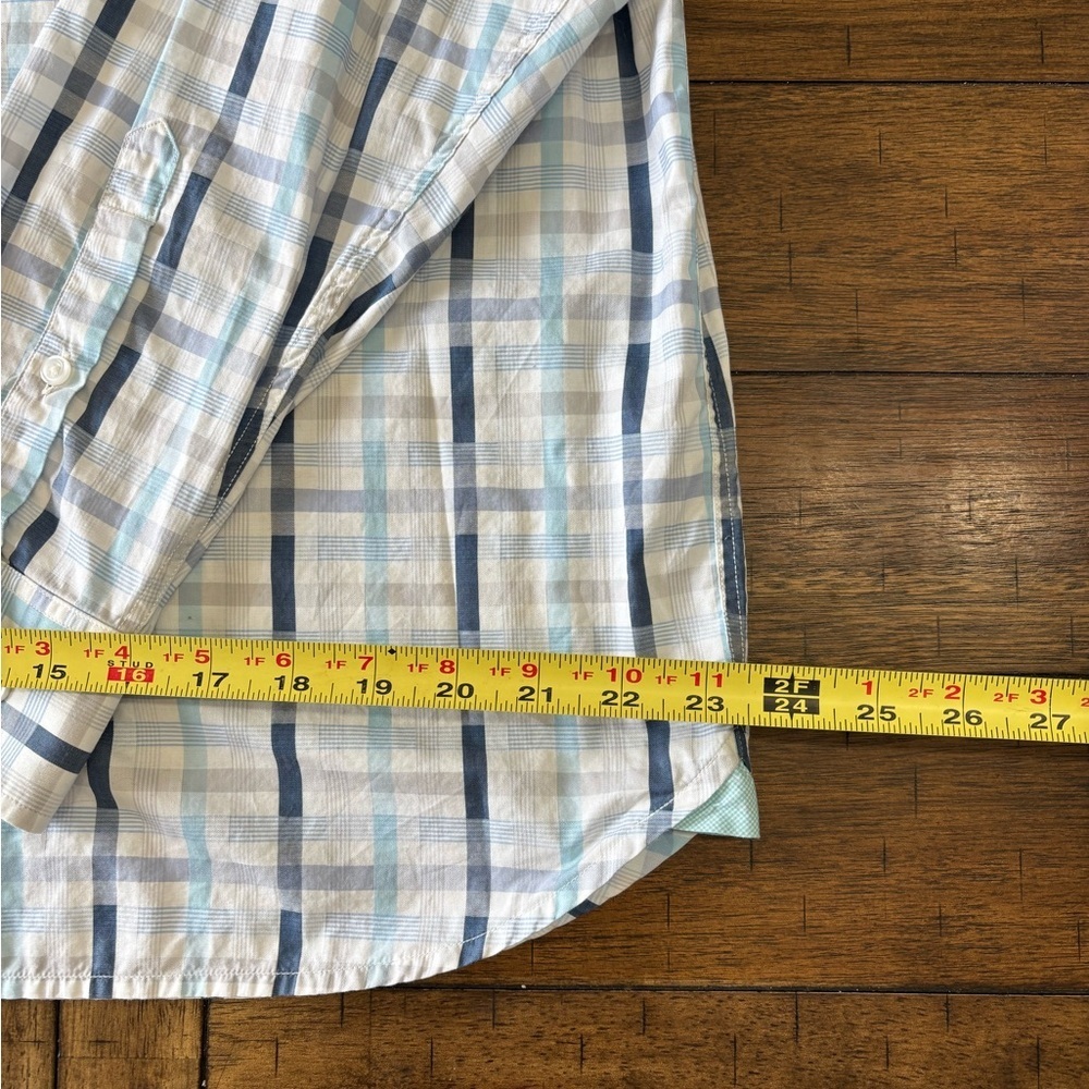 Tommy Bahama Light Blue and White Stripped Long Sleeve button down Shirt - Picture 6 of 6